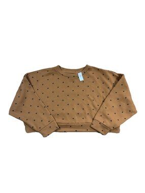 NEW GAP Cropped Crewneck Brown With polkadots XXL $54.95